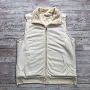 L.L. Bean Women's Off-White Fleece Vest Size M